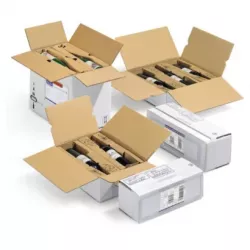 Weiße Flaschenverpackungen